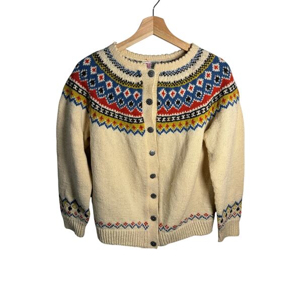 Husfliden Sweaters - Vintage Husfliden Hand Knit Wool Cardigan Lillehammer Norway